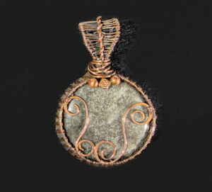 Gold Sheen Obsidian Pendant  #125