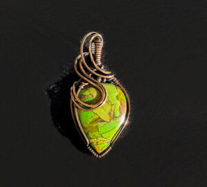 Mohave Green Turquoise Stone Pendant  #132
