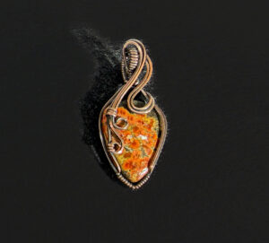 Peanut Obsidian Stone Pendant #407