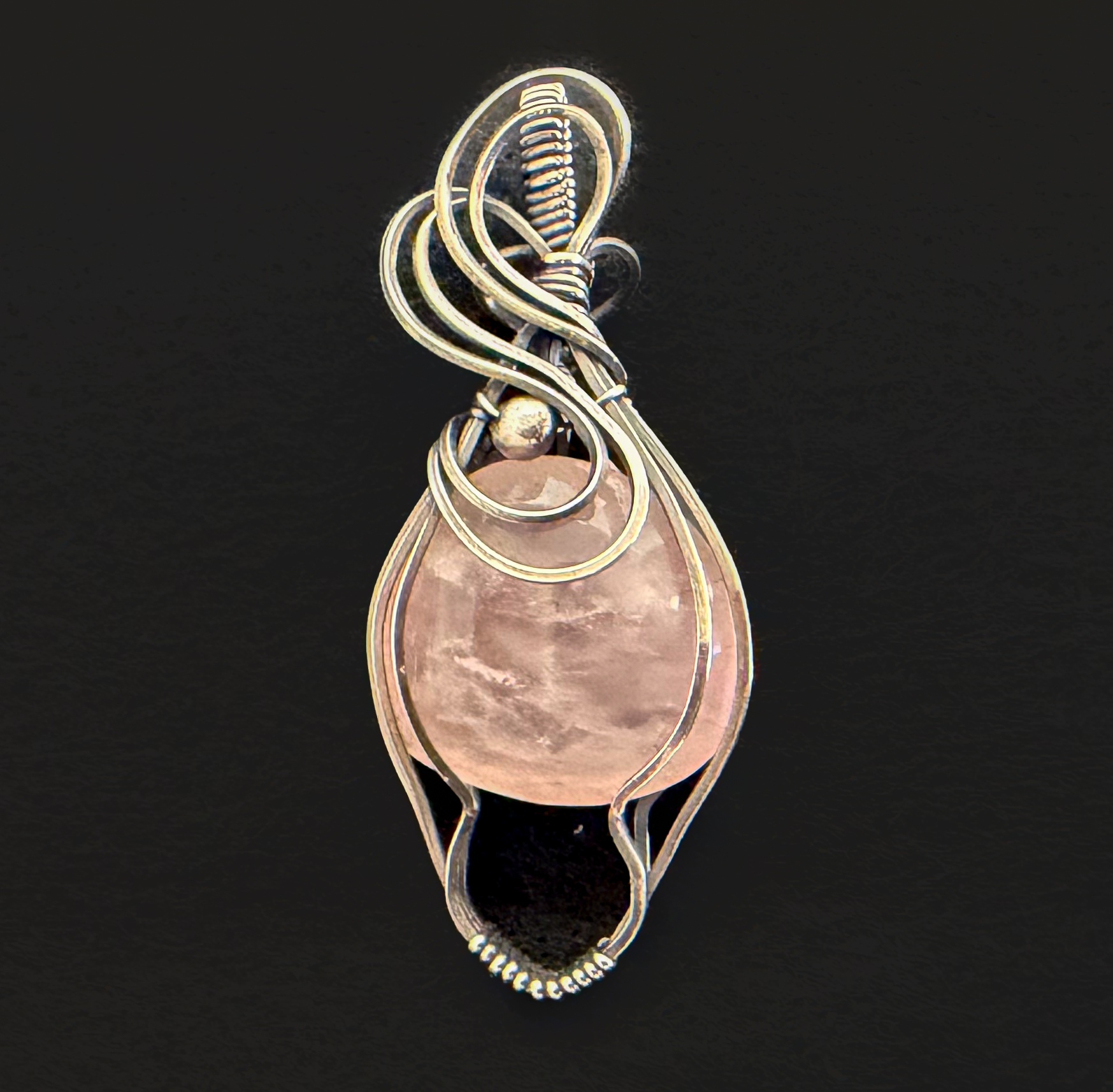 Rose Quartz Stone Pendant #106