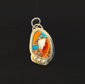 Spiny Oyster Turquoise Stone in Sterling Silver #399