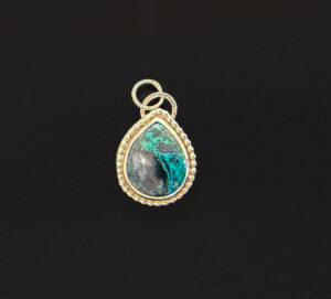 Chrysocolla Stone Pendant in Sterling Silver #413