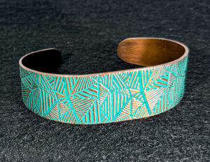 Cuff Bracelet with Turquoise Texture #165