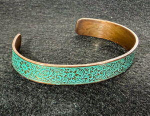 Cuff Bracelet with Turquoise Texture  #168
