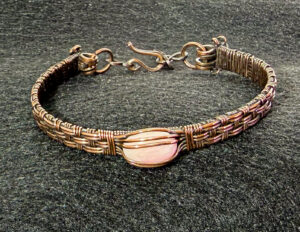 Braided Bracelet with Pink Opal Stone #153