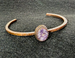 Copper Bangle with Tiffany Stone #325