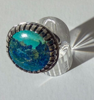 Shattuckite Stone Ring in Sterling Silver #364