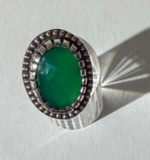 Green Onyx Ring in Sterling Silver #342