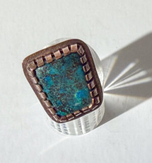 Azzurite Stone Ring in Copper #357