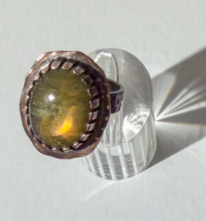Labradorite Stone Ring in Copper #356