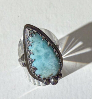 Larimar Stone Ring in Sterling Silver #361