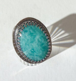 Amazonite Stone Ring in Sterling Silver #346