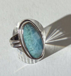 Larimar Stone Ring in Sterling Silver #348