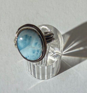 Larimar Stone Ring in Sterling Silver #238