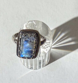 Moonstone Stone Ring in Sterling Silver #341