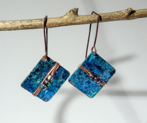 Copper Patina'd Earrings #390