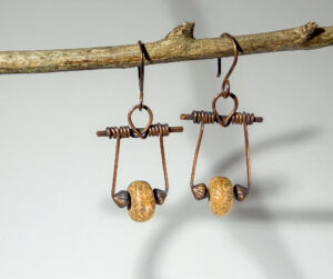 Wheel Earrings- Brown  #291