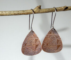 #391 Copper Textured Earrings