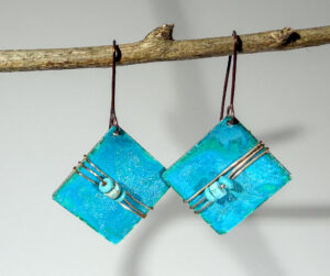 Copper Patina'd  Earrings #273