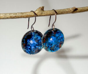 Copper Disc Earrings  #276