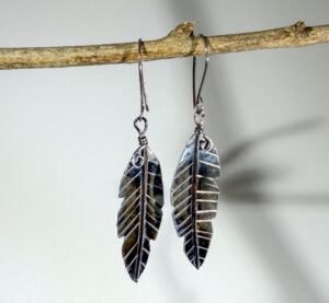 Feather Earrings in Sterling Silver  #226