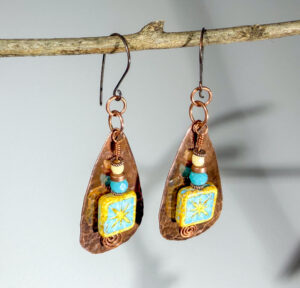 #376 Copper Zwarovski Crystal Earrings