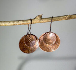 Copper Disc Earrings #388