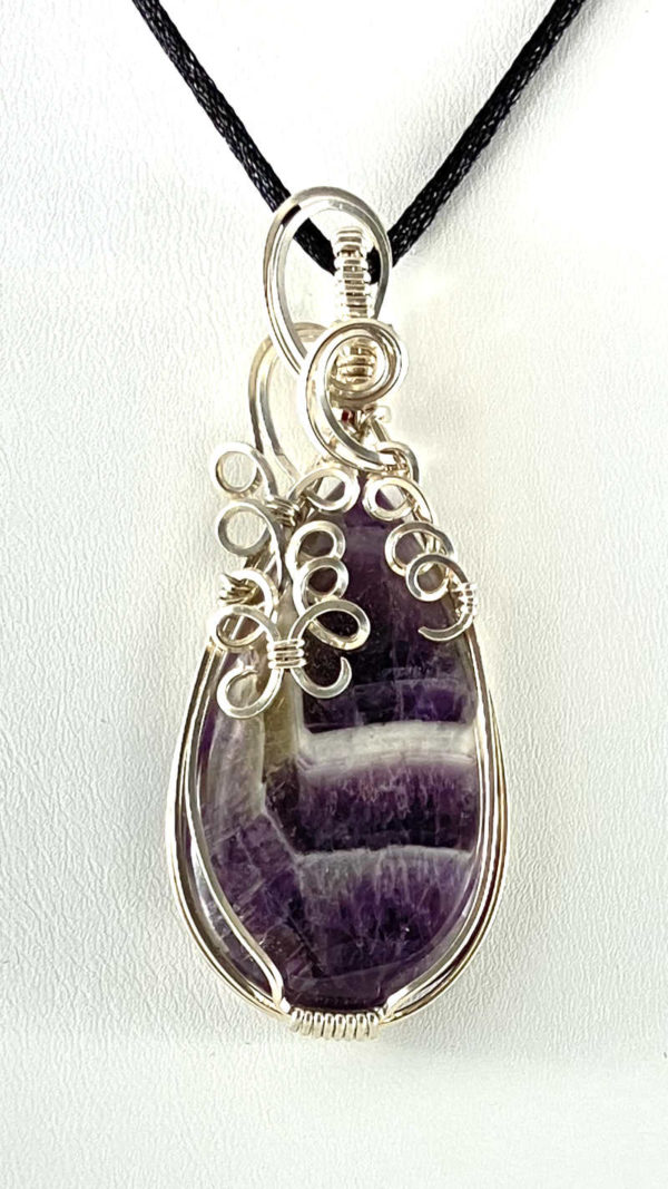 Amethyst Stone Wrapped in Silver-Filled Wire #431