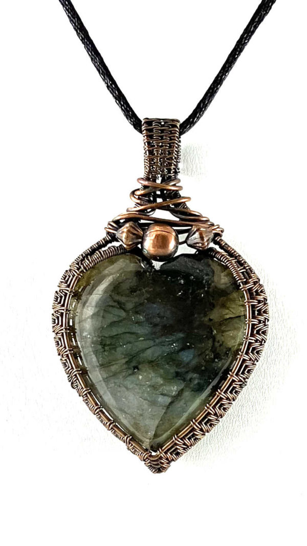 Labradorite Stone Woven in Copper #429